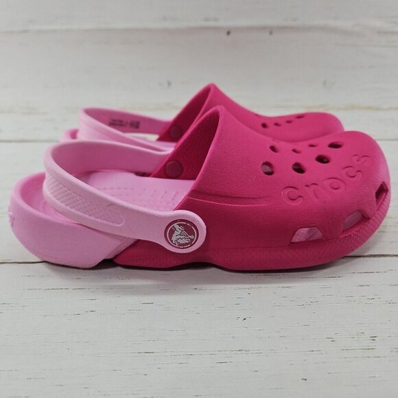 Crocs Electro Clogs Water Pink Kids Child Size J1 Size 1 Two Tone 10400 - Picture 4 of 10